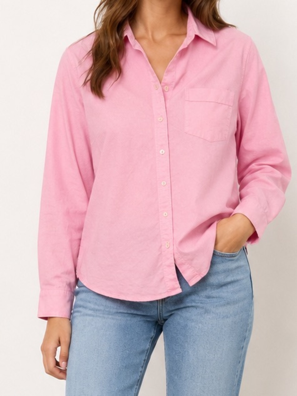 J. Crew 100% Cotton Button Down Shirt Ballet Slipper Baby Pink Long Sleeve PL